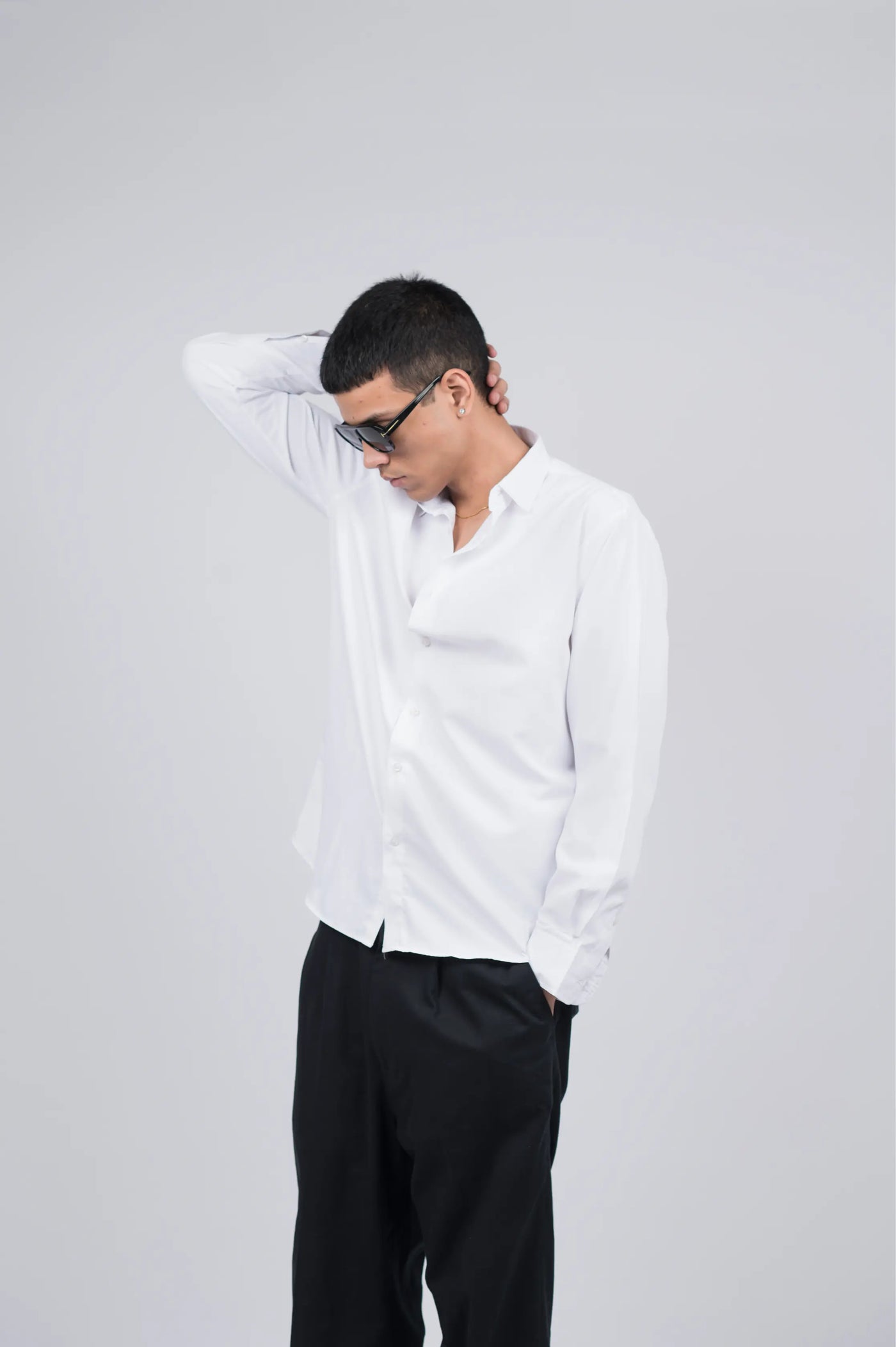 White Stretchable Cotton Shirt