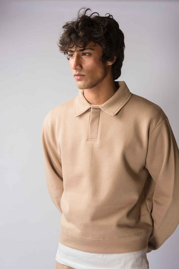 Latte Fleece Polo