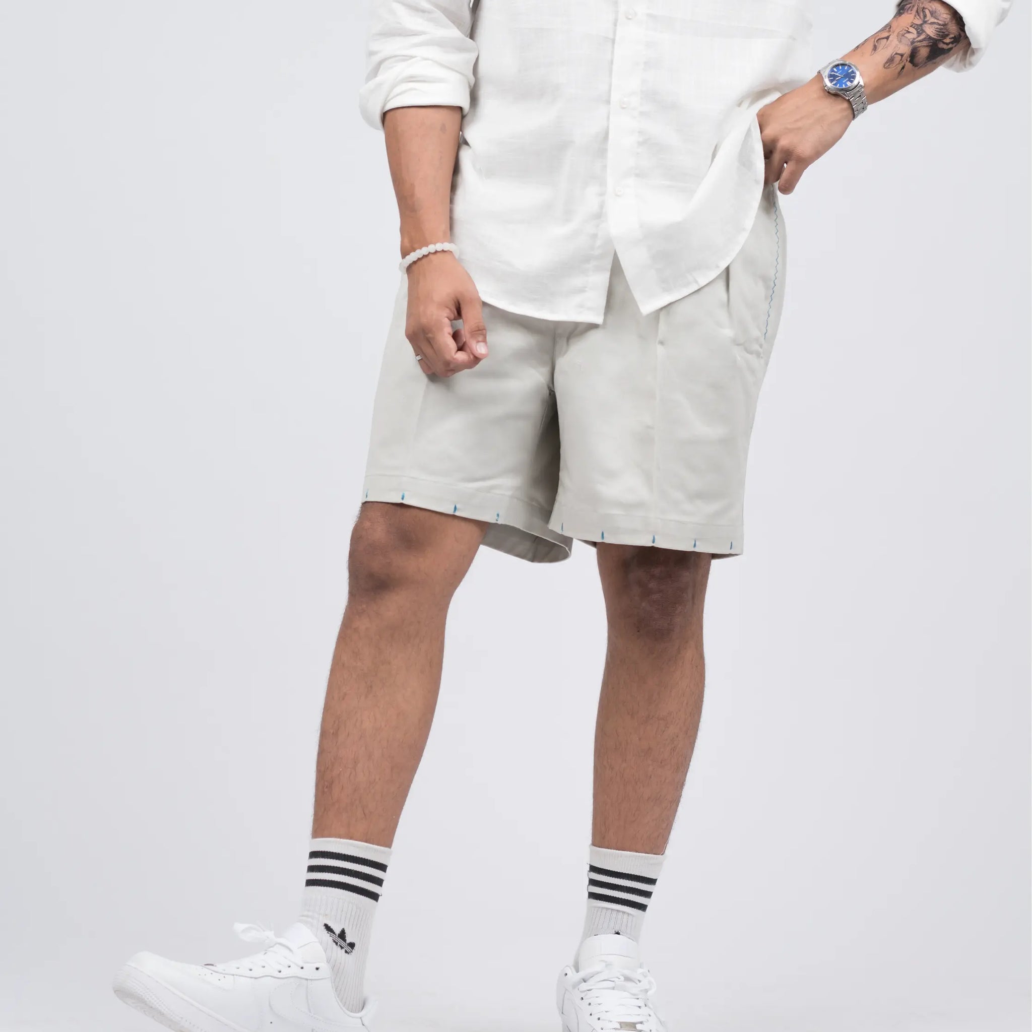 Cement Cotton box fit shorts