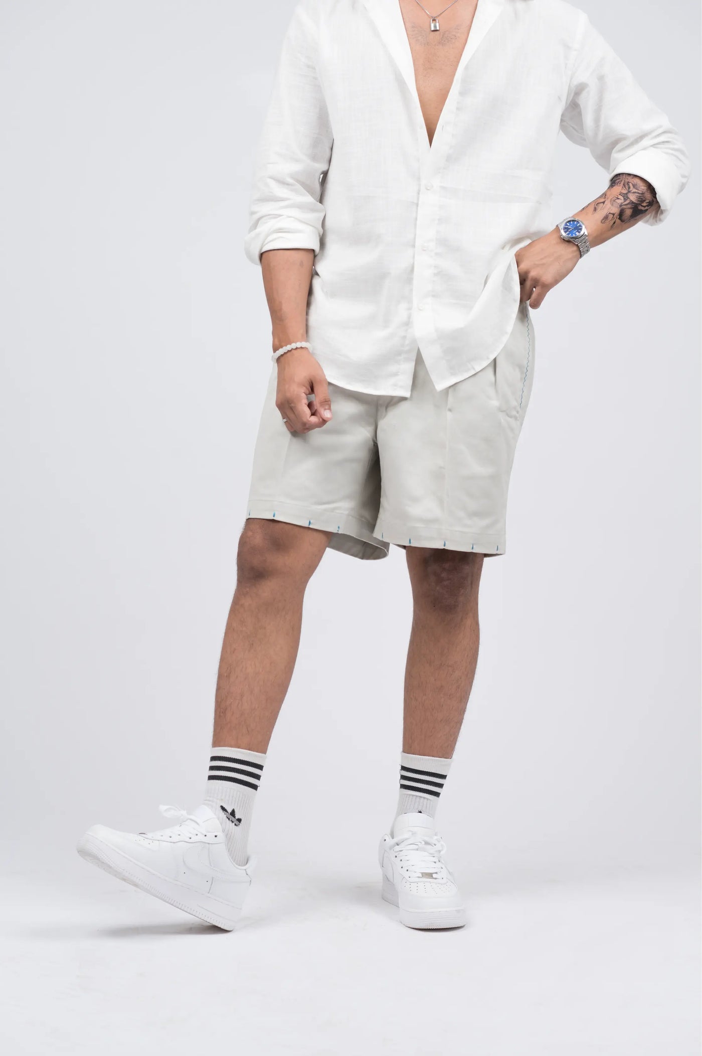 Cement Cotton box fit shorts