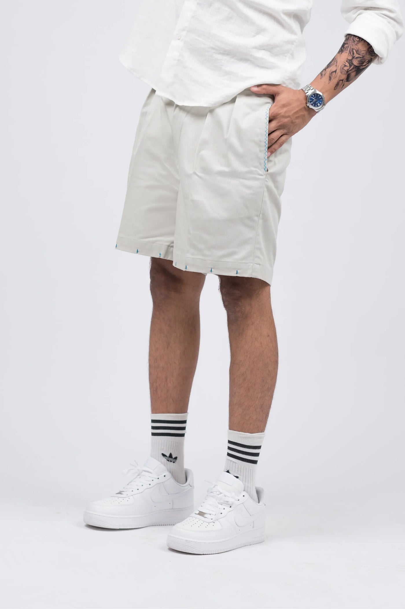 Cement Cotton box fit shorts