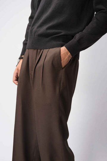 80s Pleated pant - Chocolate Brown