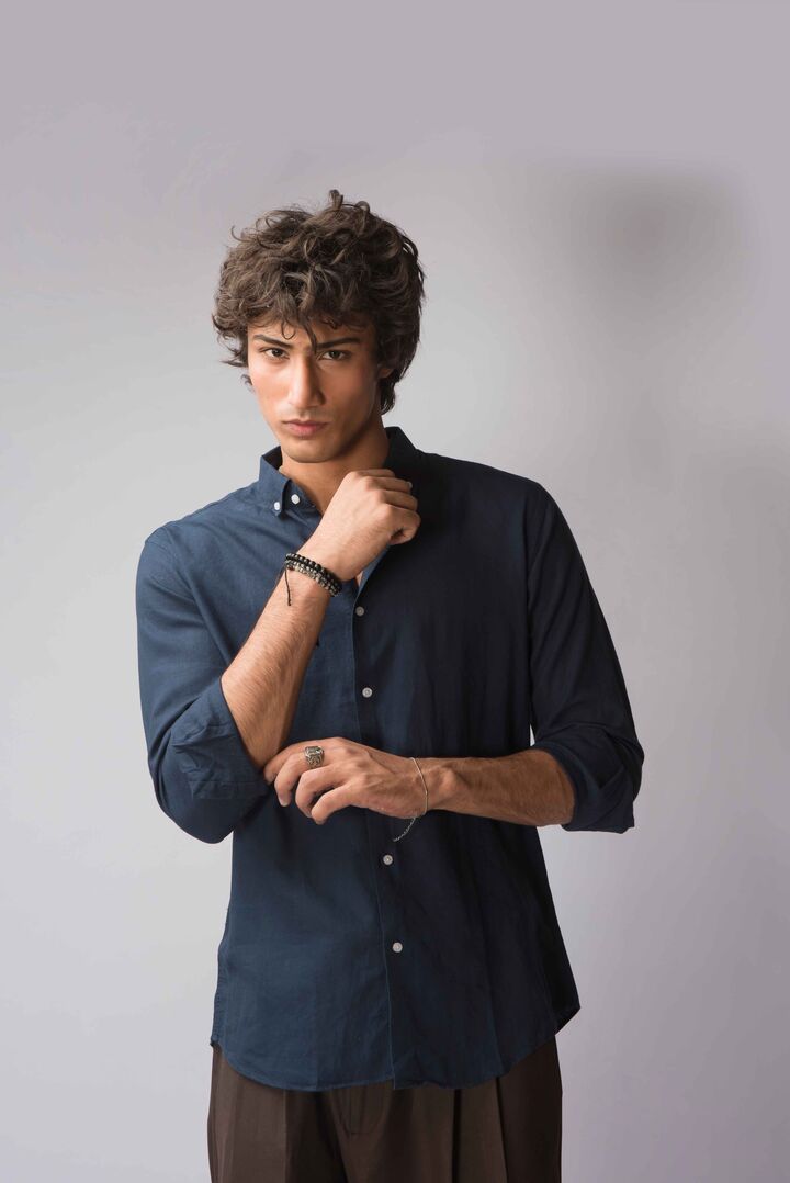 Navy blue Linen shirt
