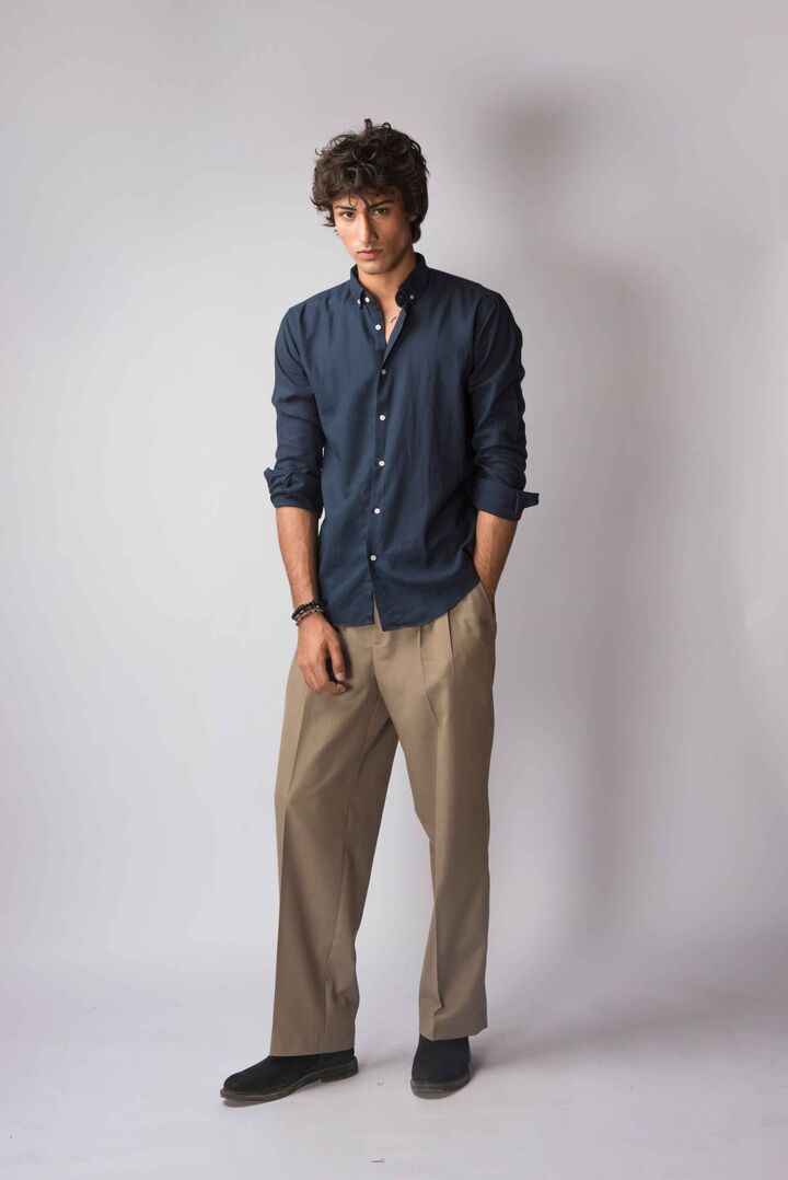 Navy blue Linen shirt
