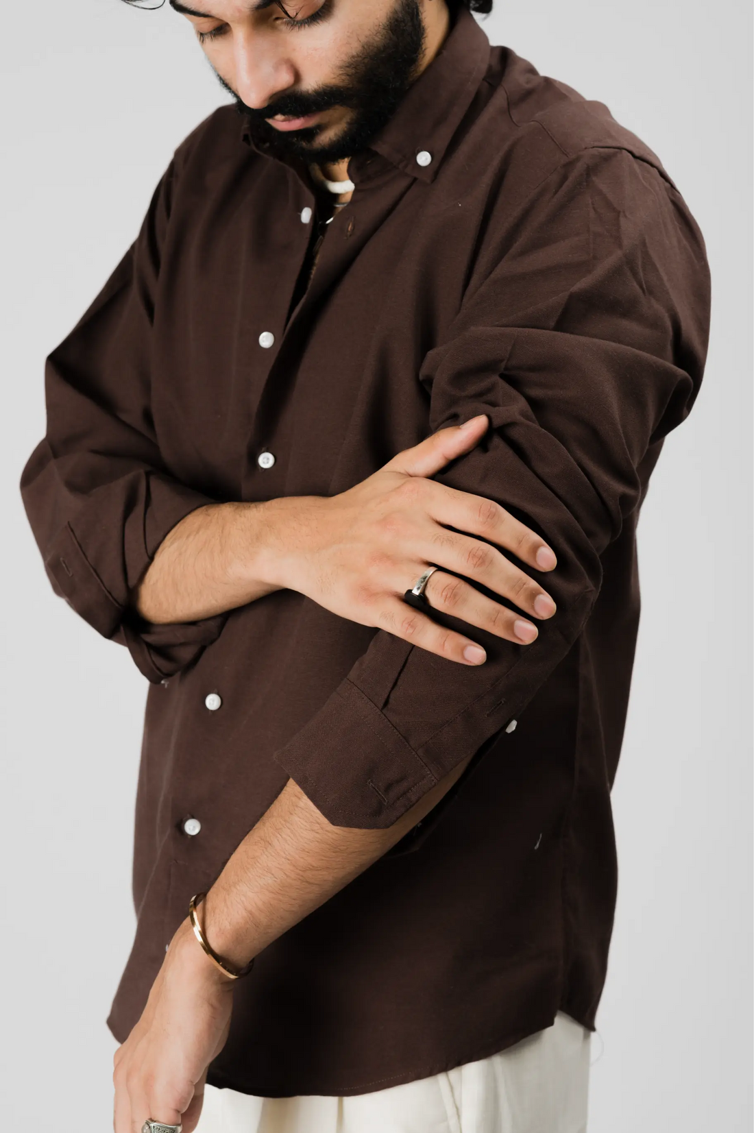 Chocolate brown linen Shirt