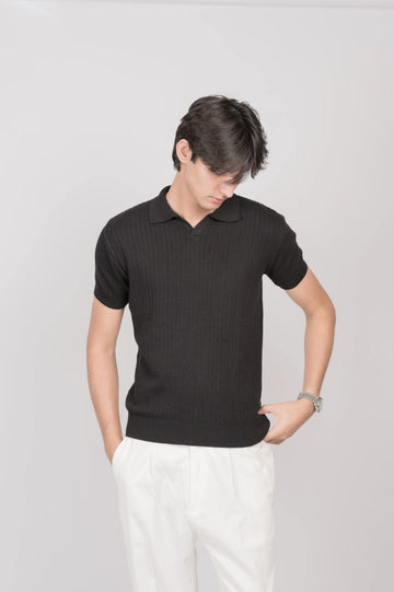 The Black Knit Polo