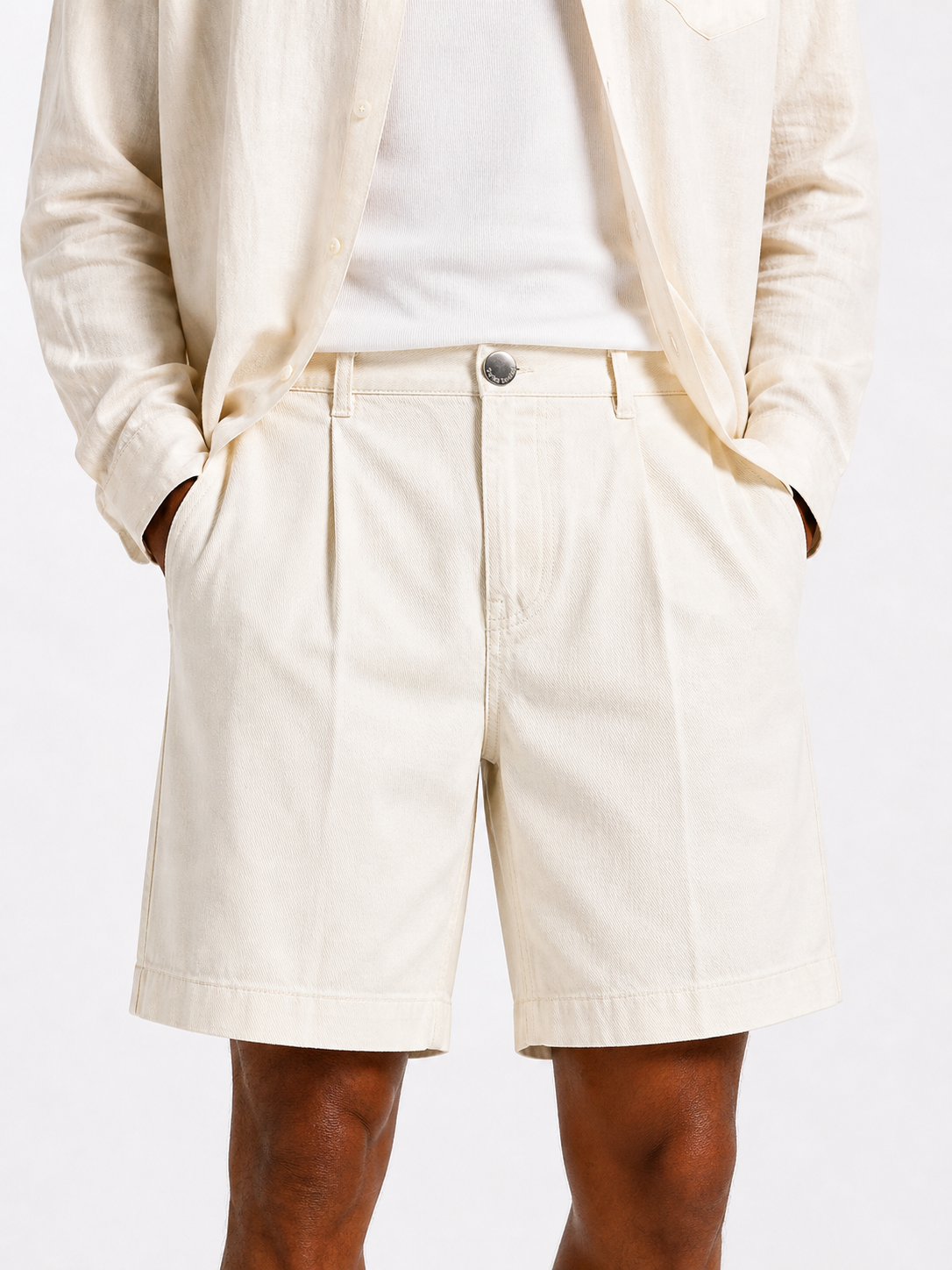 Ivory Denim Shorts