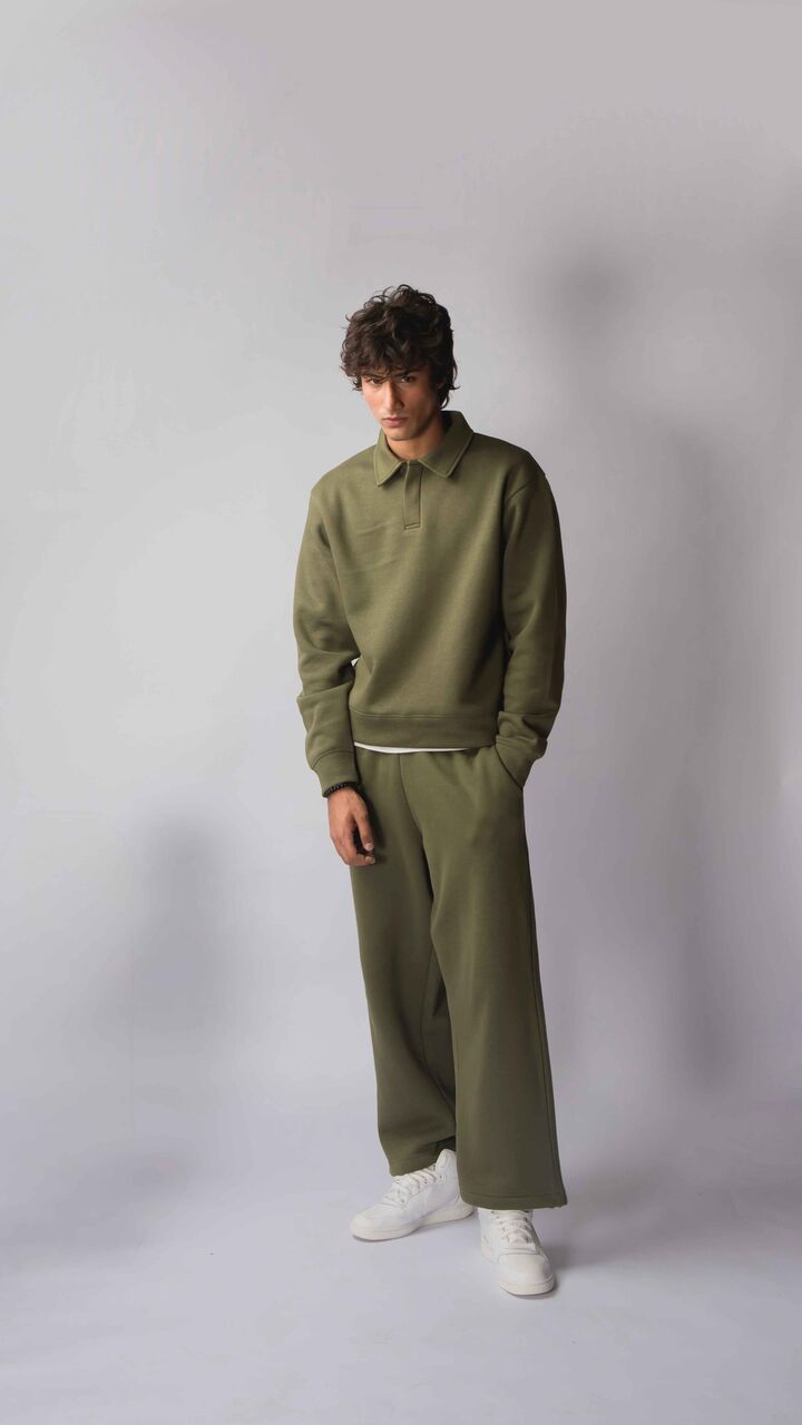 Olive Green Fleece Polo